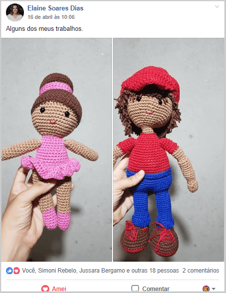Amigurumi de Bailarina e menino